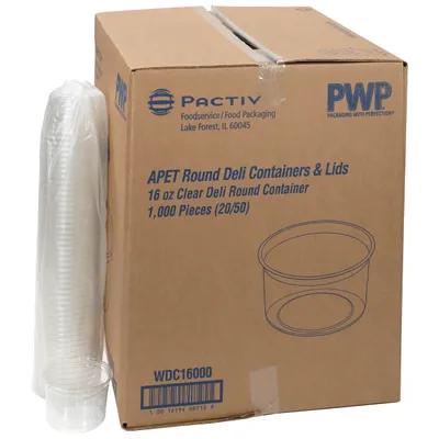 Deli Container Base 16 OZ PET Clear Round 1000/Case