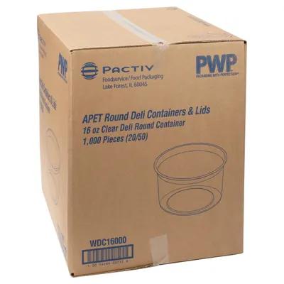 Deli Container Base 16 OZ PET Clear Round 1000/Case