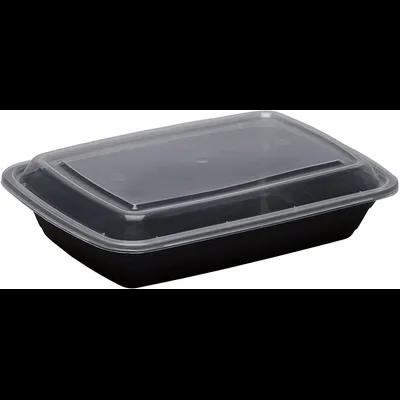 Take-Out Container Base & Lid Combo 28 OZ Plastic Black 150/Case