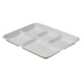 The Chinet Brand® Cafeteria & School Lunch Tray 9X11 IN 5 Compartment Molded Fiber White Rectangle 500/Case