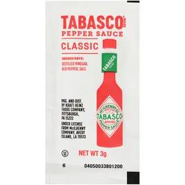 Tobasco Hot Sauce 3 G 200/Case