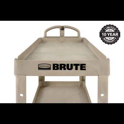 Brute® Utility Cart Small (SM) 39X18X33.25 IN 500 LB Beige Resin Heavy Duty Ergonomic Handle With Lipped Shelf 1/Each