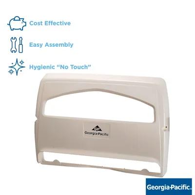 Safe-T-Gard® Toilet Seat Cover Dispenser 11.75X2.5X11.75 IN White 1/2 Fold Hygienic Durable Touchless 1/Each