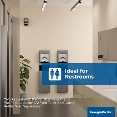 Safe-T-Gard® Toilet Seat Cover Dispenser 11.75X2.5X11.75 IN White 1/2 Fold Hygienic Durable Touchless 1/Each