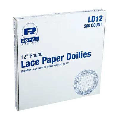 Doily 12 IN Paper White Lace 500 Count/Box