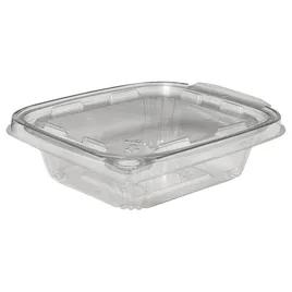 Deli Container Hinged With Flat Lid 8 OZ RPET Clear Rectangle Tamper-Evident 240/Case