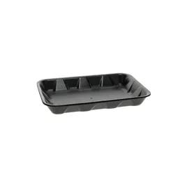 #4D1 Supermarket Tray 9.5X7X1.25 IN 1 Compartment Polystyrene Foam Black Rectangle 500/Case