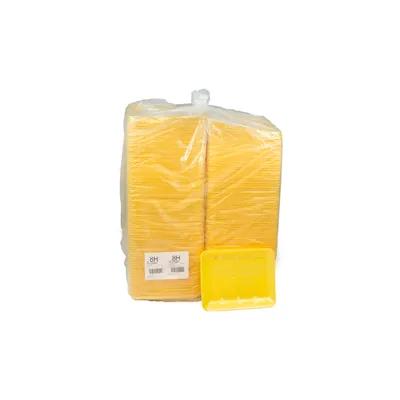 8H Supermarket Tray 10.58X8.33X1.18 IN 1 Compartment Polystyrene Foam Yellow Rectangle Heavy 400/Case