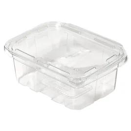 Deli Container Hinged With Flat Lid 32 OZ RPET Clear Tamper-Evident 200/Case