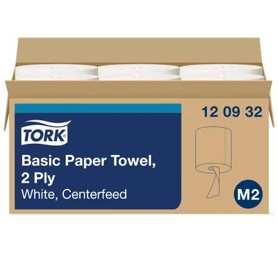 Tork Roll Paper Towel M2 11.82X7.6 IN 492.5 FT White Bleached Centerfeed Refill 500 Sheets/Roll 6 Rolls/Case