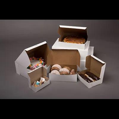 Easy Lock Cake Donut Box 15X11.5X2.25 IN SUS Paperboard CRB White Rectangle Lock Corner 1-Piece 100/Bundle