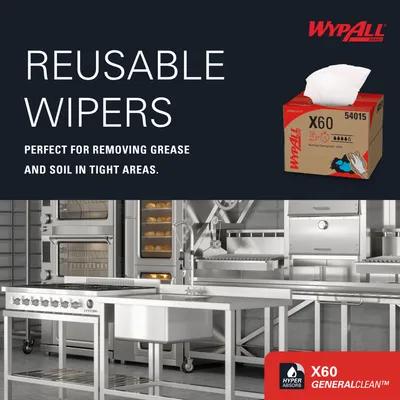 WypAll® X60 All Purpose Cleaning Cloth 11.1X16.8 IN HydroKnit White Brag Box 236/Case