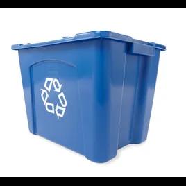 1-Stream Recycling Bin 16X20.75X14.75 IN 14 GAL Blue Resin 1/Each