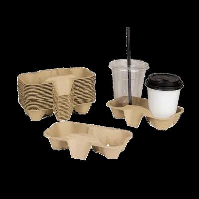 Karat® Cup Carrier 2 Compartment Molded Fiber For 8-24 OZ 600/Case