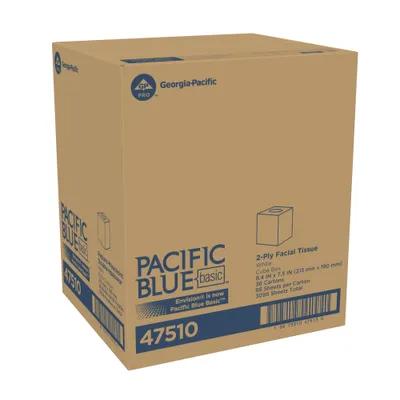 Pacific Blue Facial Tissue 8.4X7.5X5.25 IN 2PLY White 1/2 Fold Cube Box EPA Indicator 3060/Case