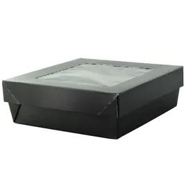 Take-Out Box 6.1X6.1X2 IN Corrugated Paperboard Black Square 25 Count/Pack 4 Packs/Case 100 Count/Case