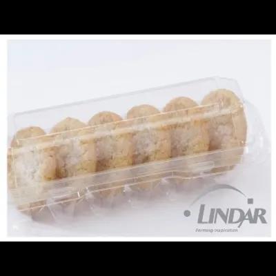 Iced Cookie Hinged Container With Dome Lid 9.5X4.63X3.25 IN 6 Compartment Plastic Clear Rectangle 300/Case