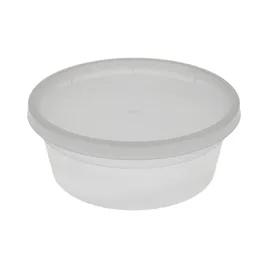 DELItainer® Deli Container Base & Lid Combo With LLDPE Lid 8 OZ PP Clear Round 240/Case