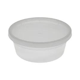 Deli Container Base & Lid Combo With Linear Low-Density Polyethylene (LLDPE) Lid 8 OZ PP Clear Round 240/Case