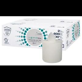 Dissolve Tech Roll Paper Towel 500 FT 2PLY Virgin Pulp Centerpull 2.91IN Core Diameter 600 Sheets/Roll 6 Rolls/Case