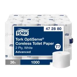 Tork Toilet Paper & Tissue Roll T7 4X3.66 IN 333.333 FT White High Capacity Embossed 1000 Sheets/Roll 36 Rolls/Case