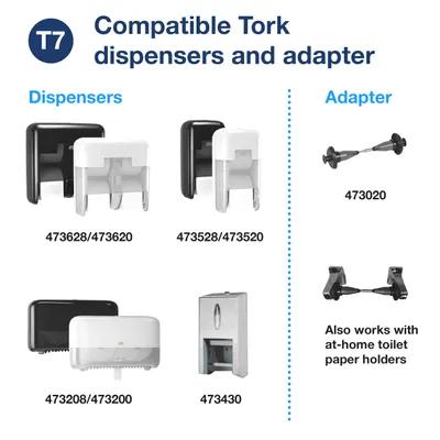 Tork Toilet Paper & Tissue Roll T7 4X3.66 IN 333.333 FT White High Capacity Embossed 1000 Sheets/Roll 36 Rolls/Case