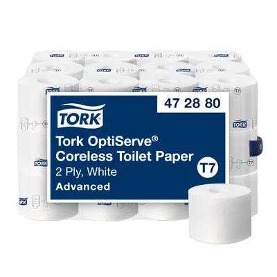 Tork Toilet Paper & Tissue Roll T7 4X3.66 IN 333.333 FT White High Capacity Embossed 1000 Sheets/Roll 36 Rolls/Case