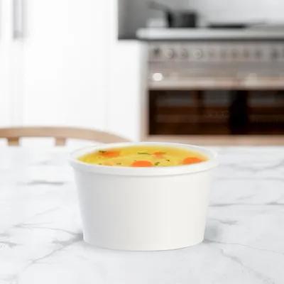 Solo® Flexstyle® Soup Food Container Base 8 OZ DSP White Squat Freezer Safe 25 Count/Pack 20 Packs/Case