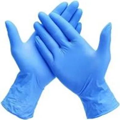 Gloves Medium (MED) Blue Nitrile Disposable Powder-Free 100 Count/Pack 10 Packs/Case 1000 Count/Case