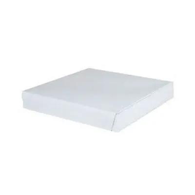 Pizza Box 14X14X2 IN Corrugated Cardboard White Kraft Fluted B-Flute 50/Bundle