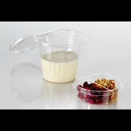 Fresh N' Sealed® Take-Out Container Insert 4 OZ 4X3X1 IN 2 Compartment PET Clear Round 1440/Case