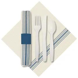 Cutlery Kit Tissue Paper Plastic Blue With Blue Napkin 100/Case