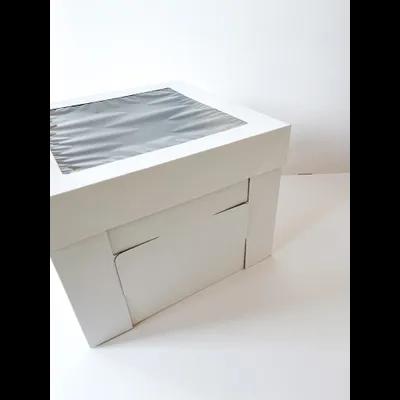 Flexbox Cake Box 14X14X12 IN Paperboard White Square With Window 25/Case