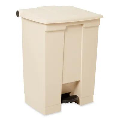 Trash 1-Stream Trash Can 16.1X19.8X26.5 IN 18 GAL 72 QT Beige Resin With Hinged Lid Step-On 1/Each