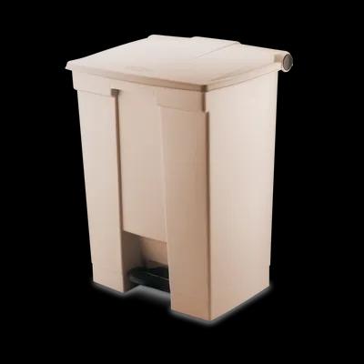 Trash 1-Stream Trash Can 16.1X19.8X26.5 IN 18 GAL 72 QT Beige Resin With Hinged Lid Step-On 1/Each