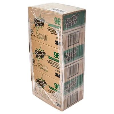 Scotch-Brite 96 General Purpose Scouring Pad 9X6 IN Medium Duty Mineral Dark Green 20 Count/Box 3 Box/Case 60 Count/Case