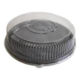 Serving Tray Base & Lid Combo With Dome Lid Large (LG) 18X4.13 IN PET Black Clear Round 25/Case