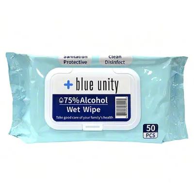 Blue Unity Disinfectant Wipe 75% Alcohol 50 Count/Pack 36 Packs/Case 1800 Count/Case