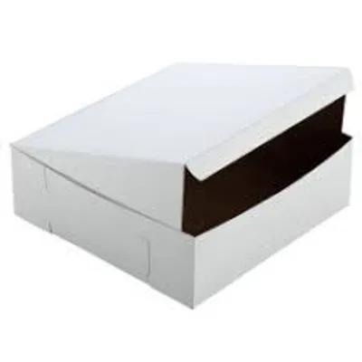 Bakery Box 7X7X3 IN Clay-Coated Paperboard White Easy Lock 1-Piece 250/Bundle