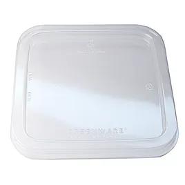 Lid Flat 6.3X6.3X0.5 IN PLA Clear Square For Container Unhinged 300/Case