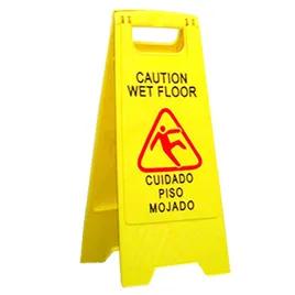 Safety Wet Floor Sign Yellow Folding 10/Case