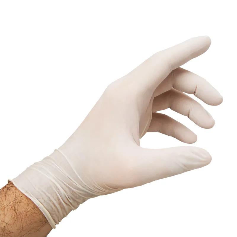 Victoria Bay General Purpose Gloves Medium (MED) Ivory Latex Disposable Powdered 100 Count/Pack 10 Packs/Case