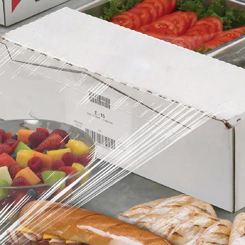 Multi-Purpose Cling Film Sheet 14X14 IN PVC Clear Perforated With Dispenser Box 1000 Sheets/Roll 1 Rolls/Case