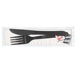 Victoria Bay 5PC Cutlery Kit PP Black Heavy Duty With 13X17 Napkin,Fork,Knife,Salt & Pepper 250/Case