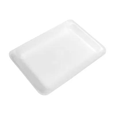 16HS Meat Tray 7.38X12.38X0.63 IN Polystyrene Foam Shallow White Heavy 250/Case