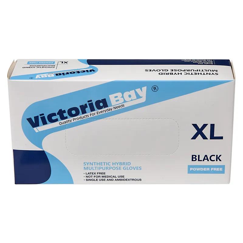 Victoria Bay General Purpose Gloves XL Black 2.5MIL Vitrile Disposable Powder-Free 100 Count/Pack 10 Packs/Case