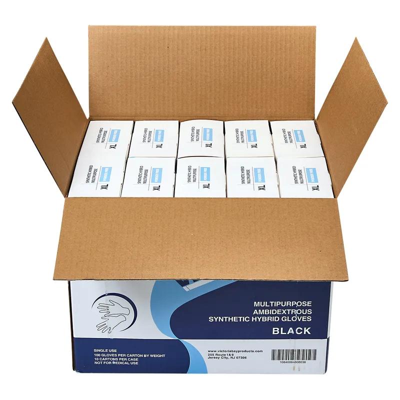 Victoria Bay General Purpose Gloves XL Black 2.5MIL Vitrile Disposable Powder-Free 100 Count/Pack 10 Packs/Case