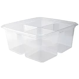 Greenware® Deli Container Base 28 OZ 4 Compartment PLA Clear Square 300/Case