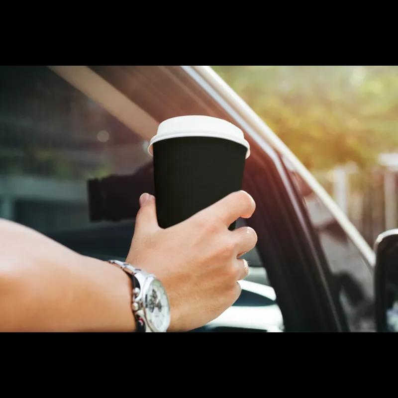 Cup Insulated 12 OZ Double Wall Poly-Coated Paper Black Freezer Safe 25 Count/Pack 20 Packs/Case 500 Count/Case