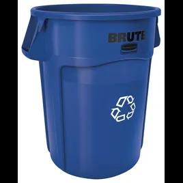 Brute® 1-Stream Recycling Bin 24X27X31.5 IN 44 GAL 176 QT Blue Resin Venting Channels Food Safe 1/Each